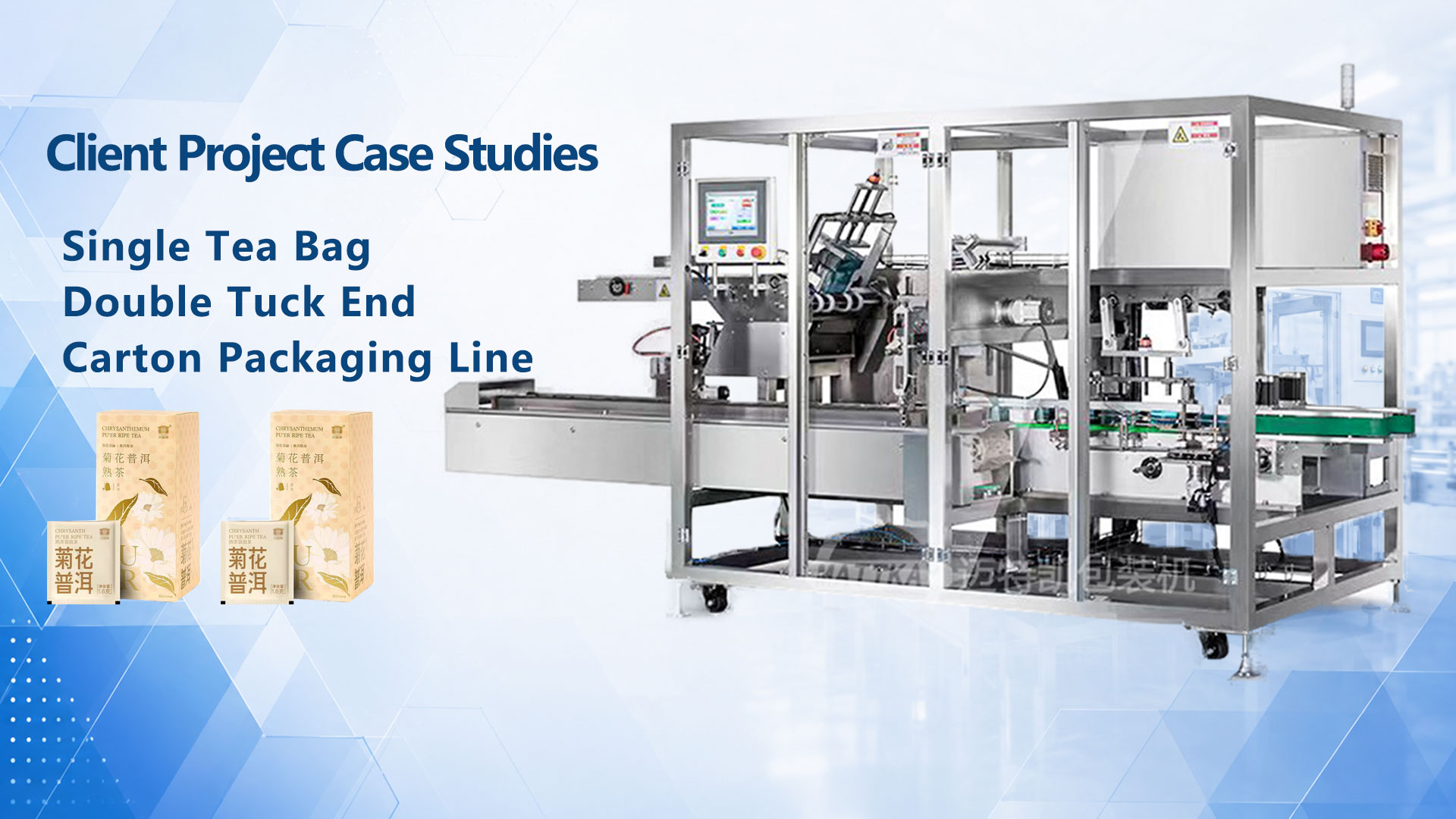 Single Tea Bag Double Tuck End Carton Packaging Line