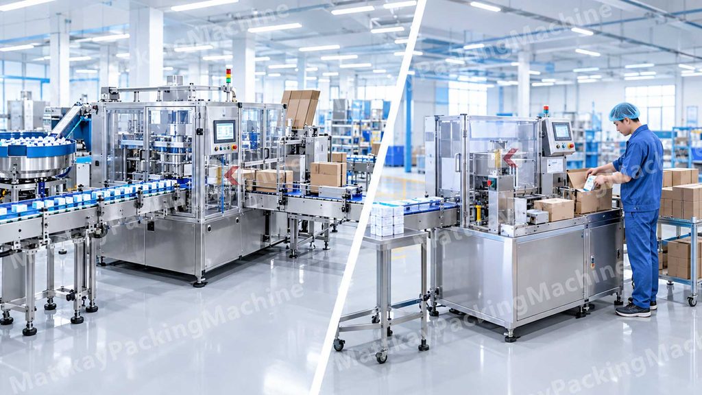 Fully automatic vs semi-automatic cartoning machines in a modern packaging factory